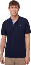 DANISH ENDURANCE Classic Fit Poloshirt Heren - biologisch katoen - Korte mouw - Marineblauw/Blauw - Maat XXL