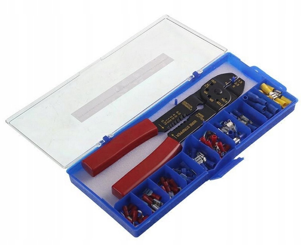 kabelschoentang set - inclusief 100 stuks kabelschoenen - amp tang
