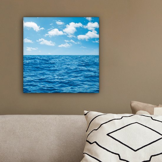 Peintures sur toile Mer - Nuages - Blauw - 20x20 cm - Décoration murale