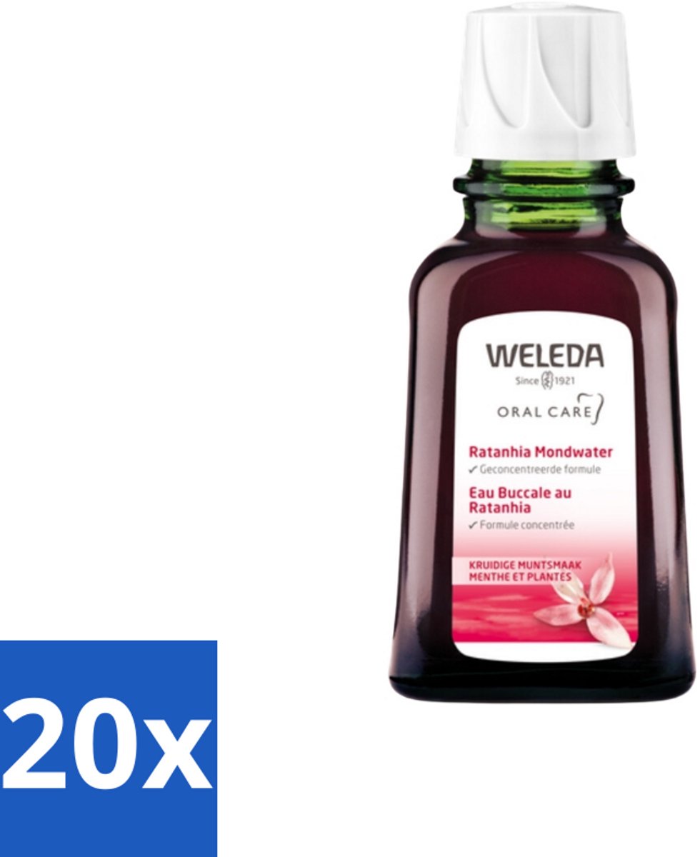 20 x WELEDA - Mondwater geconcentreerd - Ratanhia - 50 ml - Natuurlijk Mondwater - Mondverzorging - Tandvlees Verzorging - Ratanhia Mondwater - Mondwater Geconcentreerd