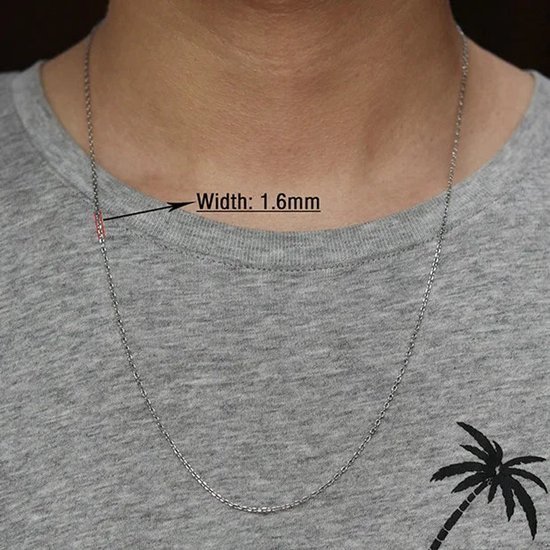 Aramat Jewels | Colliers | Anker en acier argenté | 60 cm / 1,6 mm |60cm | | Acier | Adultes | Présent