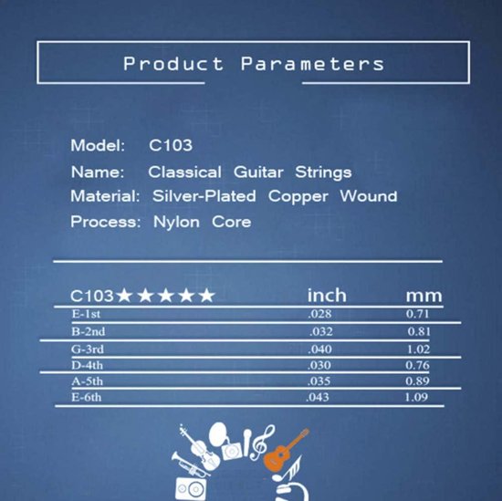 Specter Strings Premium Professionele Snaren Voor De Klassieke Gitaar Nylon Snarenset Nylon Snaren