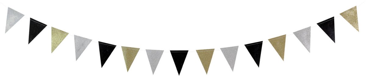 Folat - Mini Vlaggenlijn Glitter Electrum - 2 meter