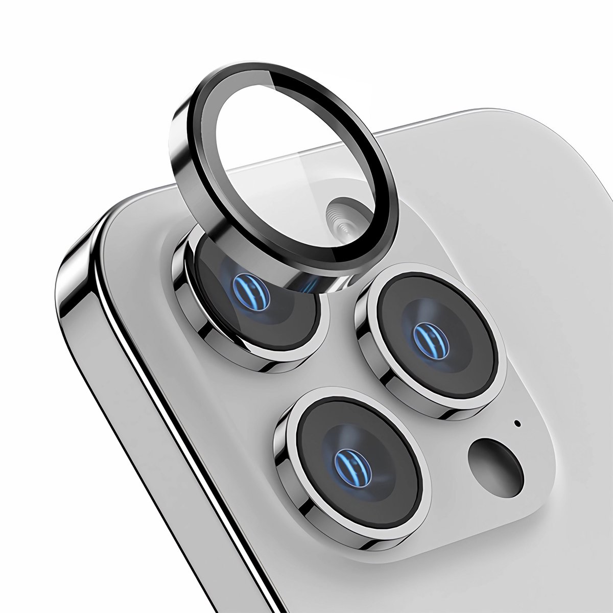 Rixus Metal Shield Camera Tempered Glass For Apple iPhone 12 Pro Max Pacific Blue