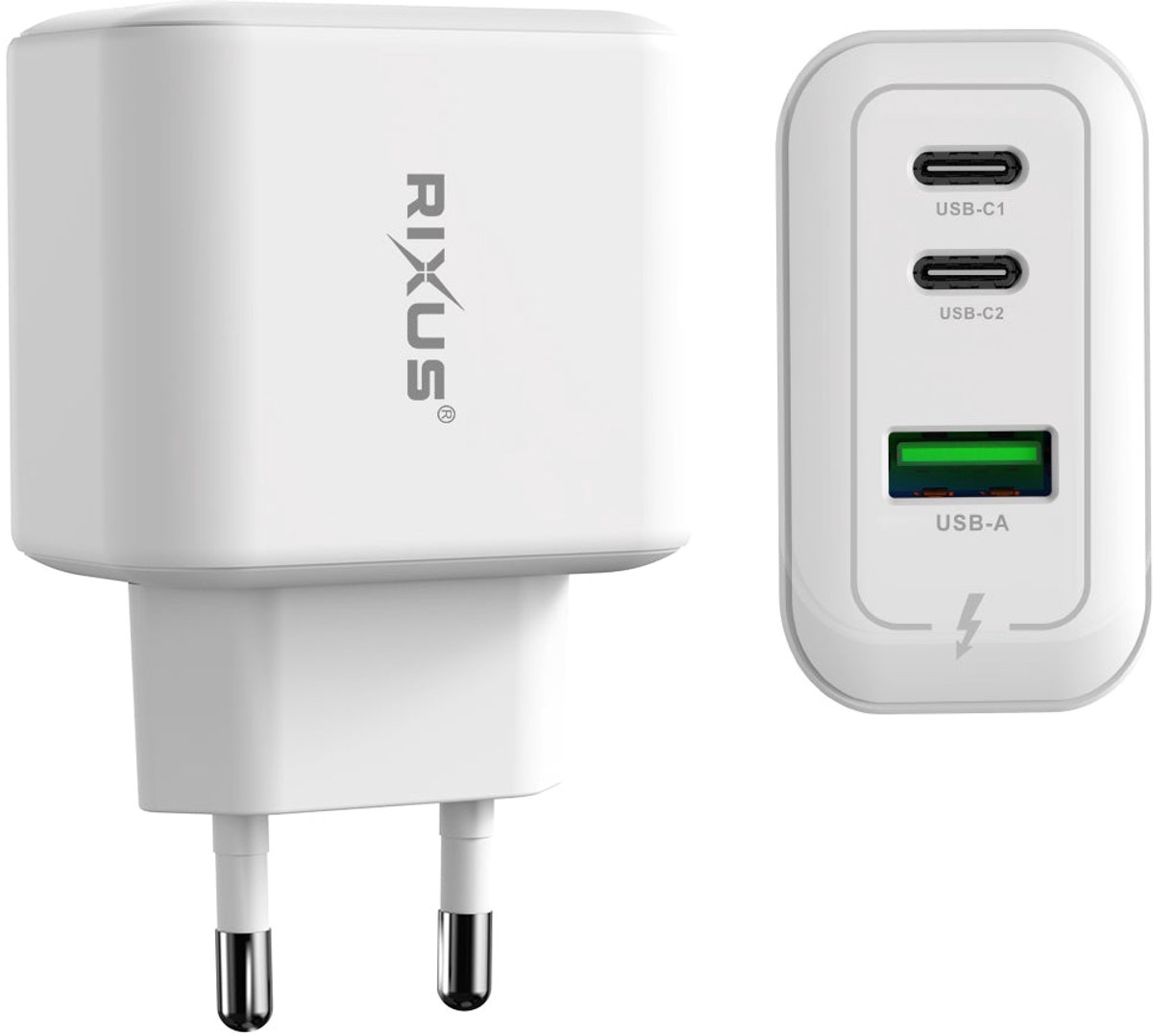 Rixus RXHC67 GaN Multi Port Power Adapter 65W White