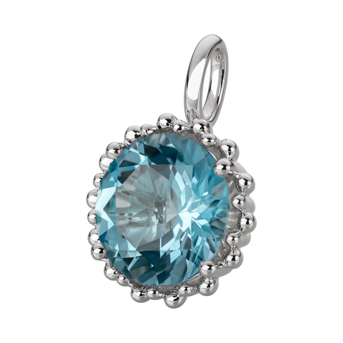 Orolino Anhänger 585 Gold mit Topas blau (beh.) 11,5mm rund