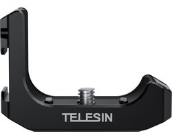 Telesin L-Plate voor Insta360 X4 - met Arca-Swiss voor Verticaal & Horizontaal Filmen - met 2 Cold Shoe Mounts - Aluminiumlegering - Zwart