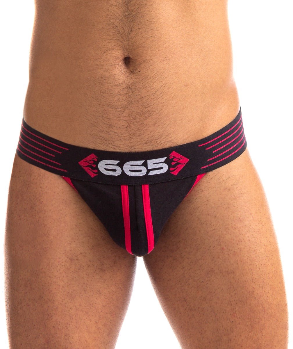 665 - Rally Jockstrap-Verkrijgbaar in 5 maten - Zwart/Rood XXL