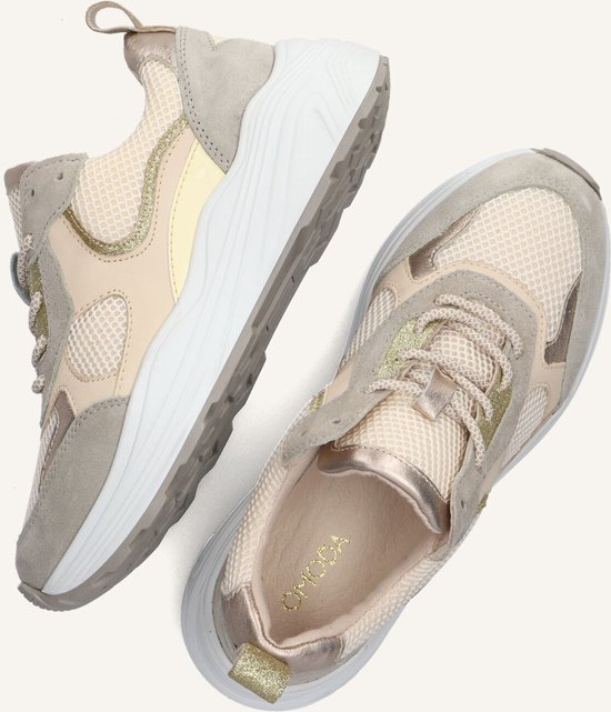 Omoda Triangle Lage sneakers Leren Sneaker Dames Beige