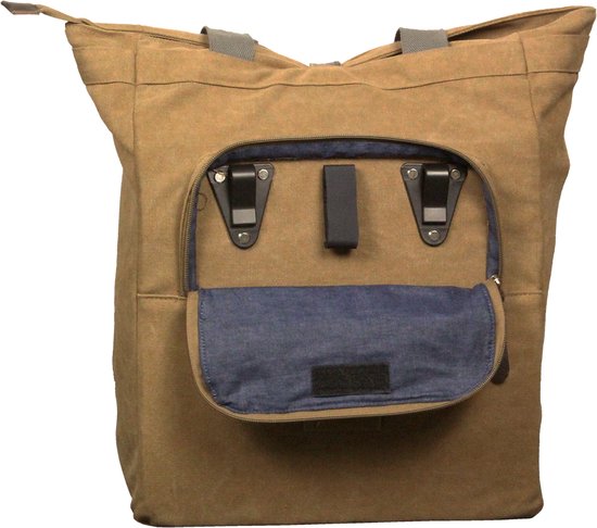 Greenlands canvas camel - fietstas - Shopper - met jeans voering - camel bruin - 20 liter van Greenlands — afbeelding 4