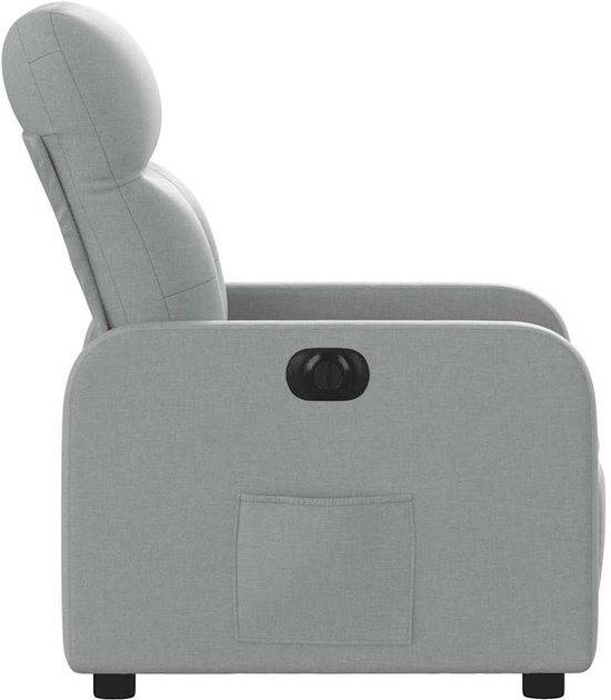Fauteuil à réglage électrique en tissu gris clair