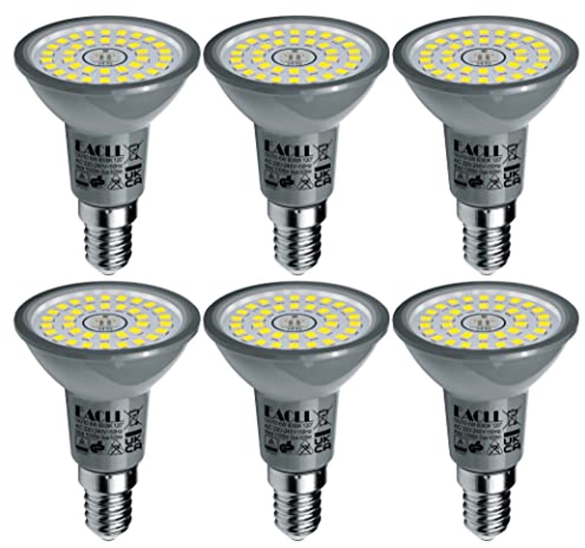E14 LED Lamp Koel Wit 6W Gelijk aan 100W Halogeenlampen 6-pack Verlichting 6000K 820lm