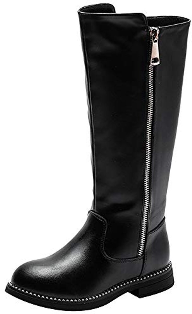 Kniehoge Rijlaarzen voor Meisjes met Ritssluiting en Imitatiebont Winterboots voor Kinderen