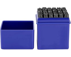 36-Piece Letter Punching Set - Metal Letter Stamps - 6mm Carbon Steel Number/Capital Letter Stamp Punching Set voor Metal - Wood - Leather - Plastic met Opbergdoos