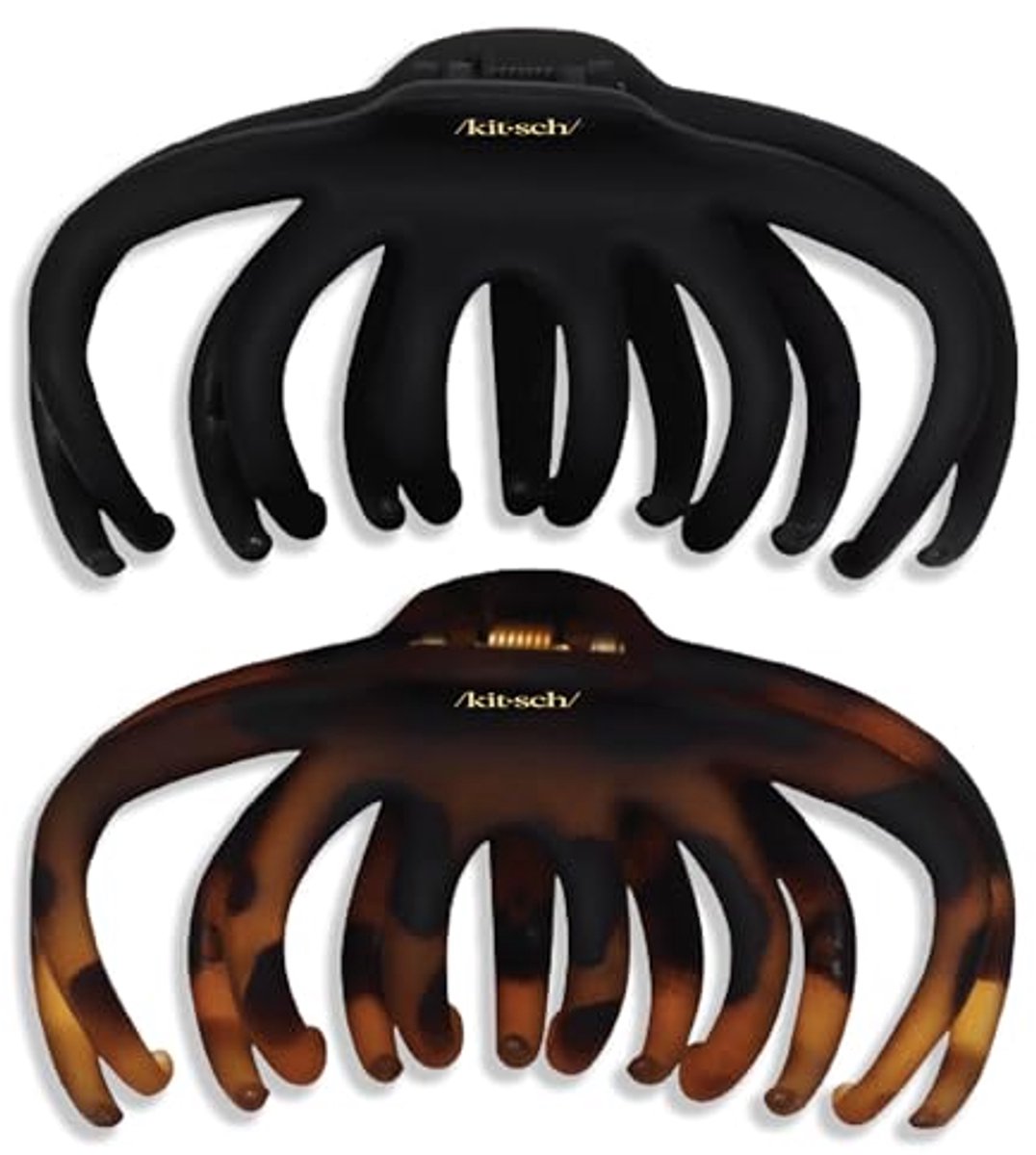 Octopus Haarclips voor Dames - Grote Klauwclips voor Dik en Dun Haar, 2 Stuks Zwart