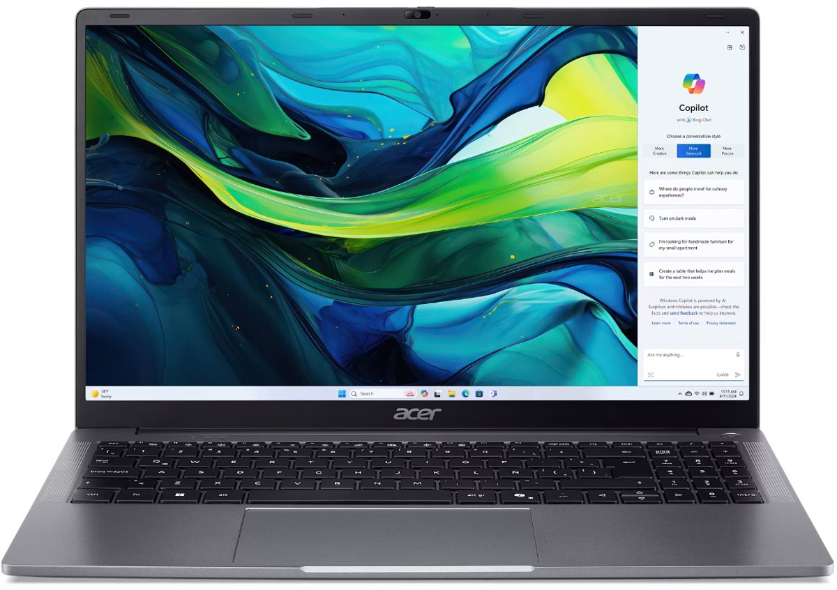 Acer Aspire Lite AL15-32P-C997 Intel® Celeron® N N4500 Laptop 39.6 cm (15.6") Full HD 8 GB LPDDR4x-SDRAM 128 GB SSD Wi-Fi 5 (802.11ac) Windows 11 Home in S mode Gray