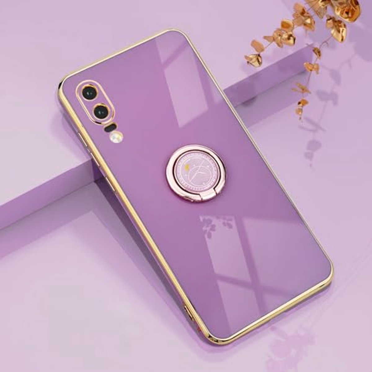 Zachte Siliconen Telefoonhoes met 360 Graden Ringstandaard voor Huawei P20
