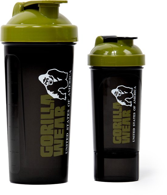 Gorilla Wear Shaker XXL - Zwart/Legergroen - 1000ml — afbeelding 4