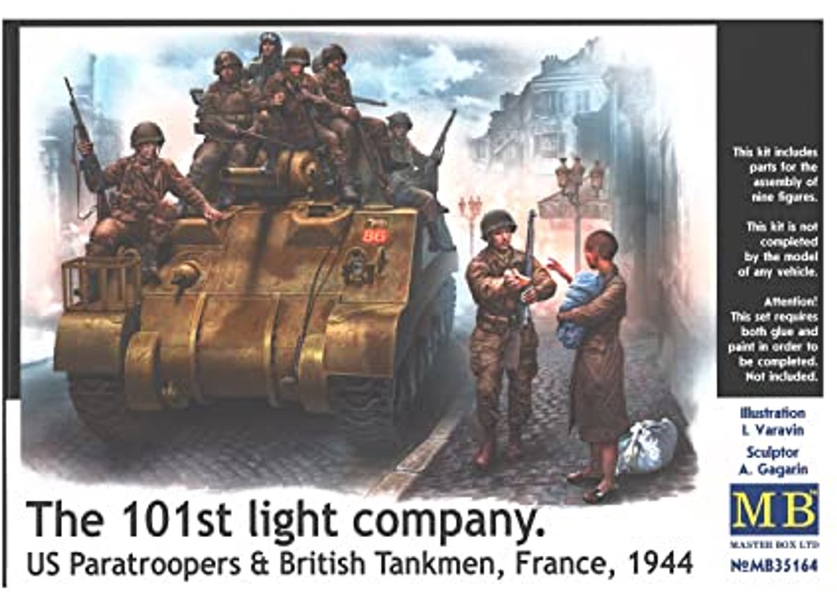 Modelbouwfiguren US Paratroopers en Britse Tankmen - 101th Light Company