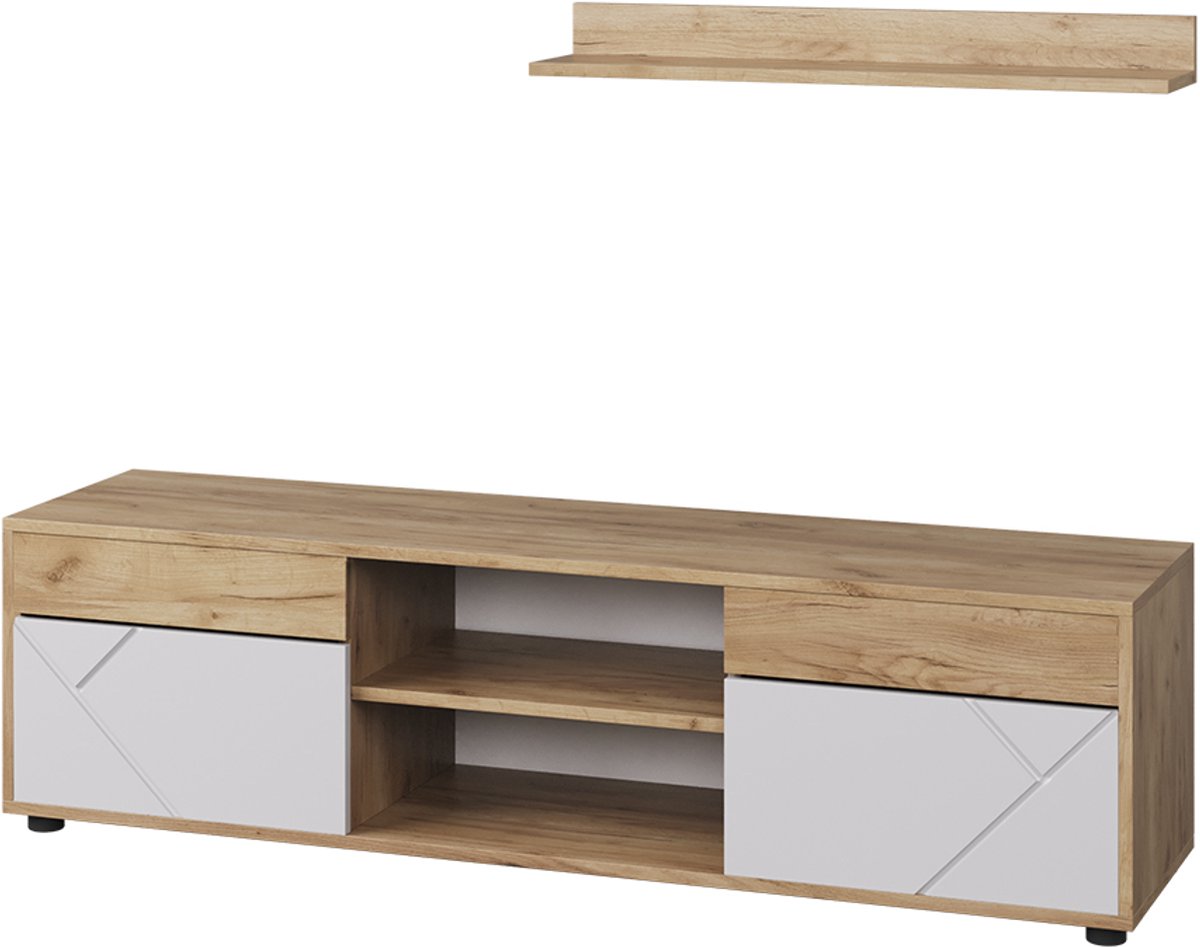 Vicco Berno Woonwand – 2 delen Eik goud/wit