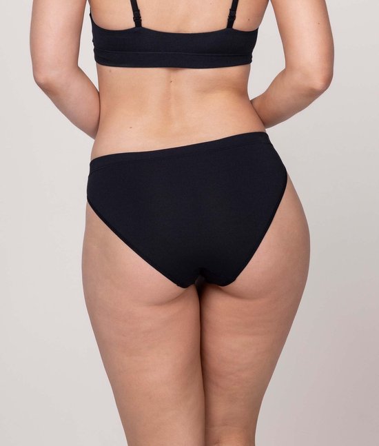 Culotte bikini Undiemeister pour femme - Zwart Volcano - Sous-vêtements Lingerie Basic - Culotte - Tissu doux et respirant - Bande élastique - Coutures plates - Sans étiquette - Culotte lisse - Tencel - Culotte bikini - Taille XL
