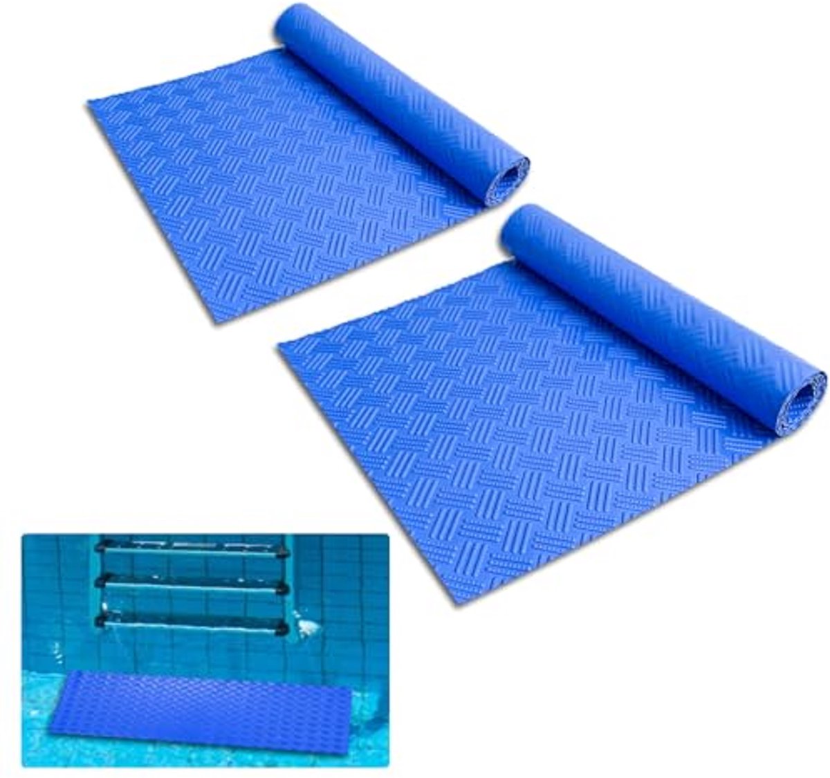 Antislip beschermmat voor zwembadladder - 2 stuks, 90 x 30 cm, waterdicht en zandbestendig