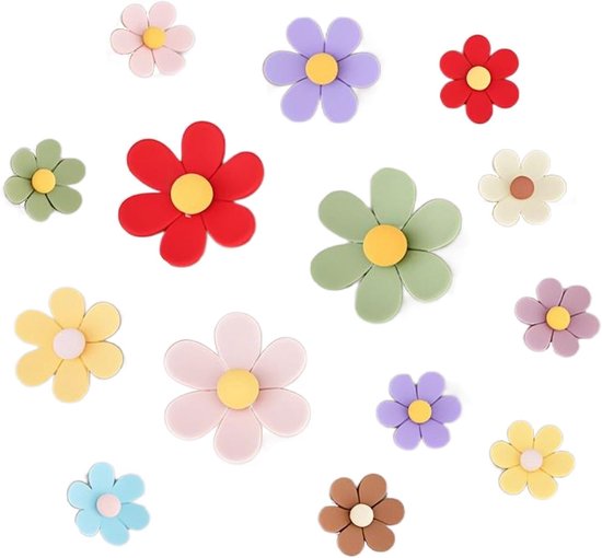 SUNURS 3D effen kleur bloem leuke koelkastmagneten voor locker, kleurrijke sterke decoratieve grappige koelkastmagneten voor whiteboard, keuken en