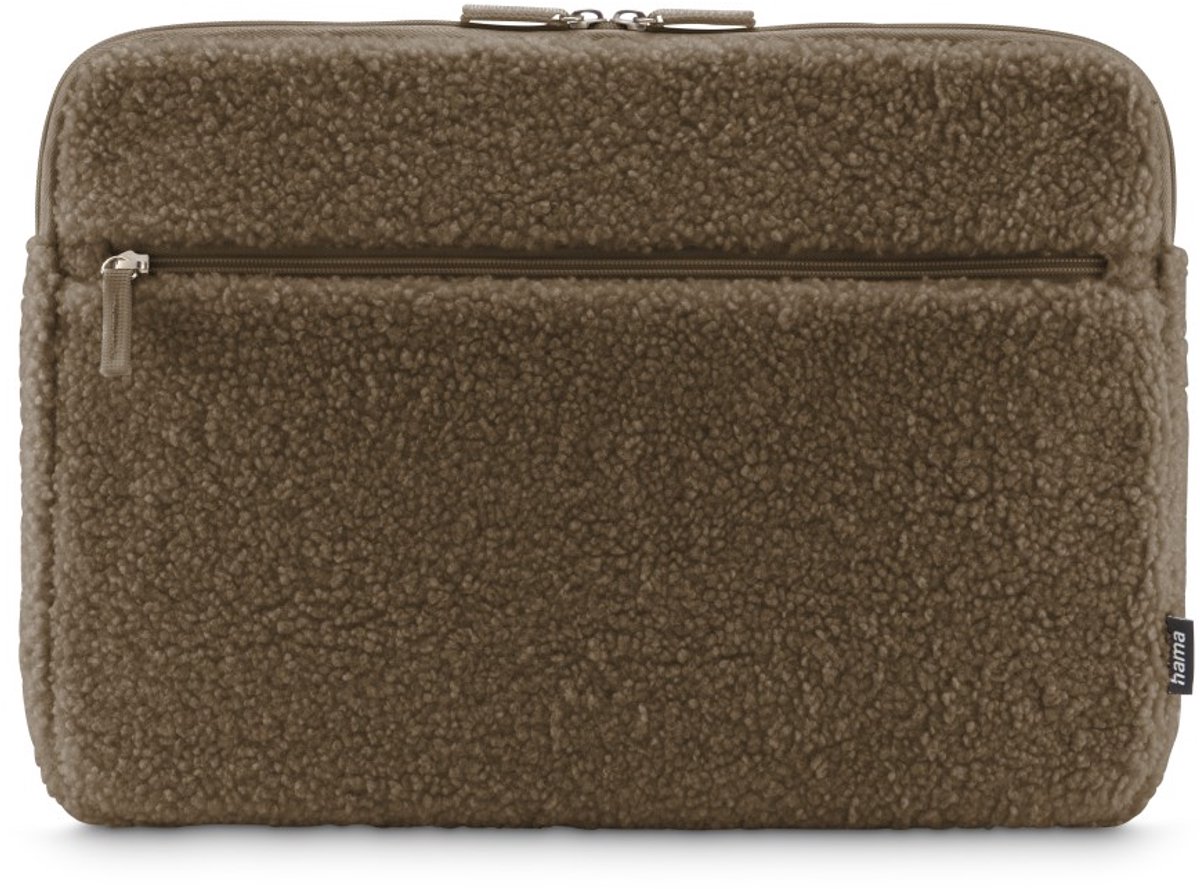 Hama Cozy laptopsleeve - 14,1inch geschikt tot 15,6 - Zachte teddy afwerking - Mocca