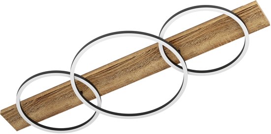 EGLO Boyal Plafondlamp - 101 cm - Zwart/Bruin/Landelijk/Wit