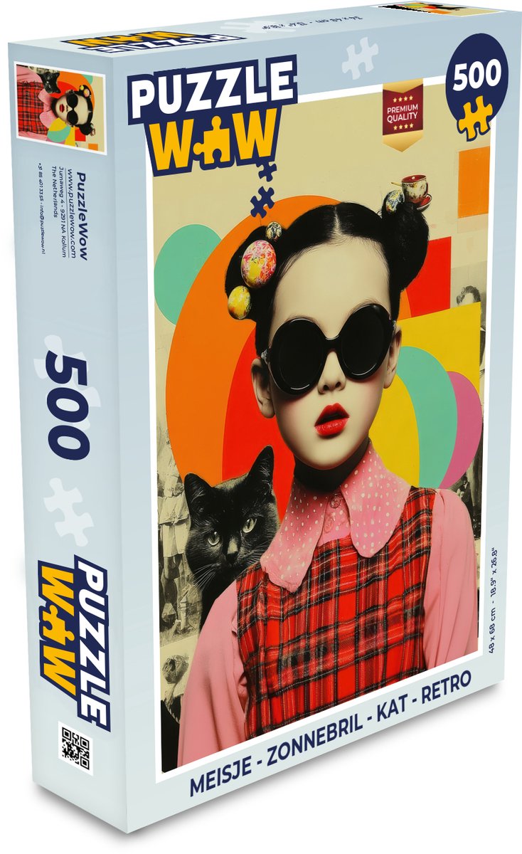 Meisje - Zonnebril - Kat - Retro