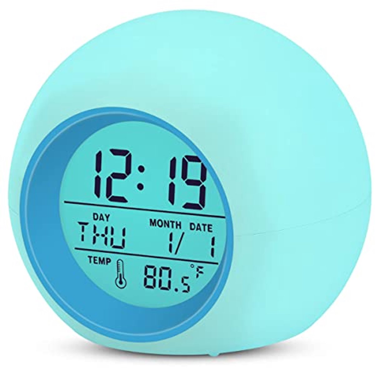 Digitale Kinderenwekker met 7 Kleuren Nachtlampje - Snooze Functie voor Bedside Tafel, Desk en Cadeau