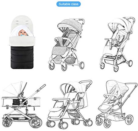 Universele voetenzak voor kinderwagen en buggy - Zacht, waterdicht en geschikt voor herfst / winter (0-3 jaar) van Merkloos — afbeelding 5