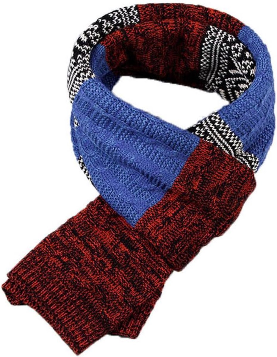 Sarlini geruite sjaal bruin/donkerblauw