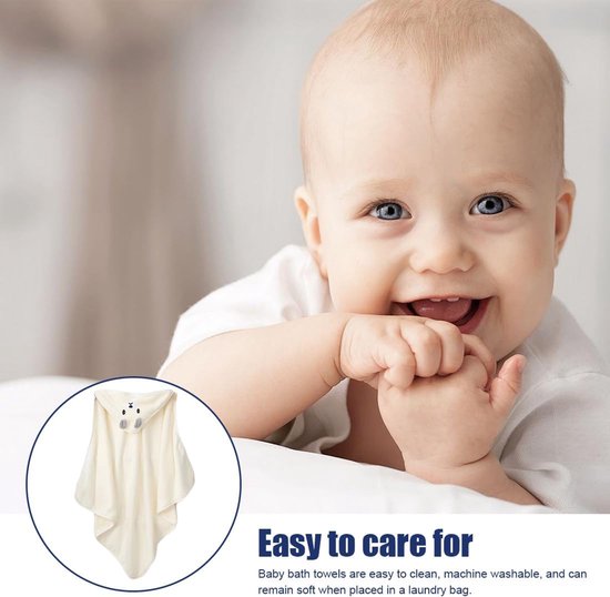 Babybadcape met capuchon - pasgeboren babybadhanddoek - kinderhanddoek met capuchon - babybadhanddoek - babyhanddoek/kinderhanddoek - 0-5 jaar -105*105cm-Groen — afbeelding 5