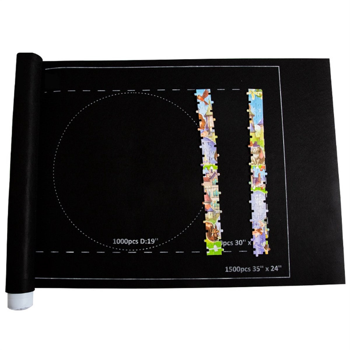 Puzzelmat - Puzzelrol - Opbergbare Felt Mat - 1 - Voor Volwassenen - zwart
