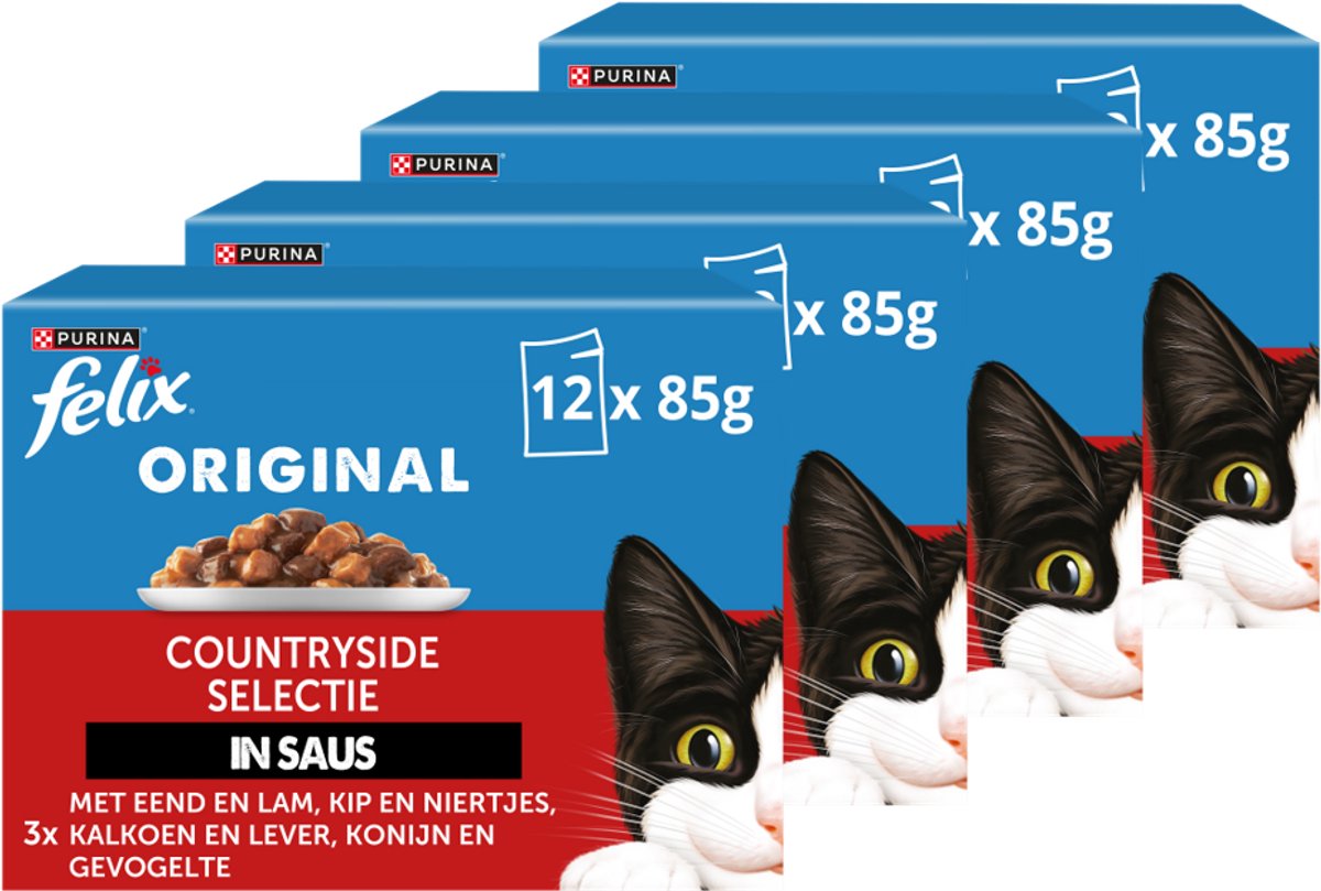 Felix Original Gevogelte Selectie in Saus - Katten natvoer - 48 x 85g