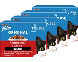 Felix Original in Saus - Kattenvoer Natvoer - Countryside Selectie - 48 x 85 g