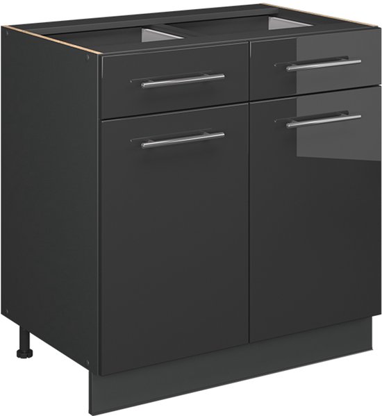 Onderkast Fame-Line 60cm Bordeaux Hoogglans/Grijs Onderkast Fame-Line 60cm Bordeaux Hoogglans/Grijs