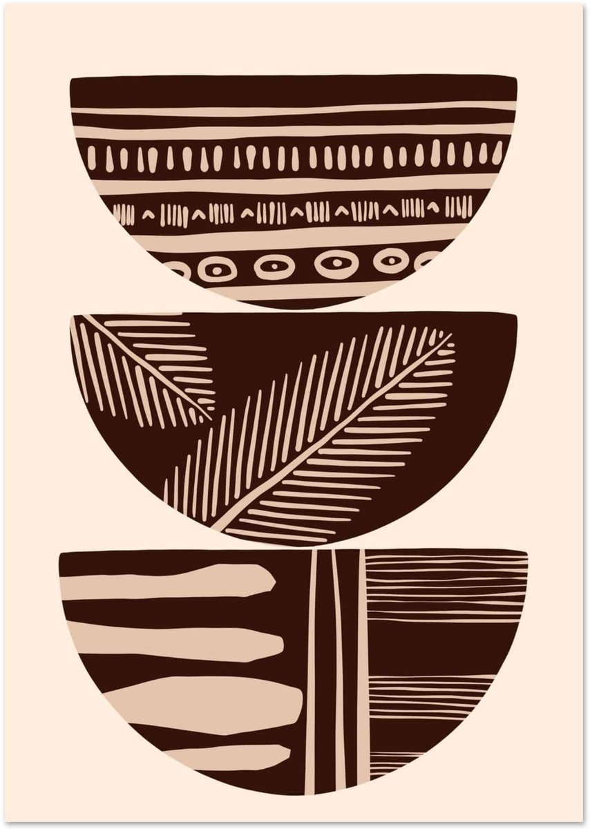 Poster Boho – Patterned stack 50x70 cm - exclusief lijst