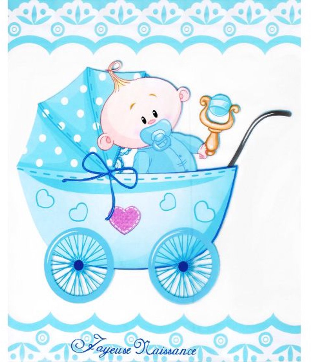 Tafelkleed Babywagen 1 jaar Blauw 108 cm x180 cm jongen baby shower