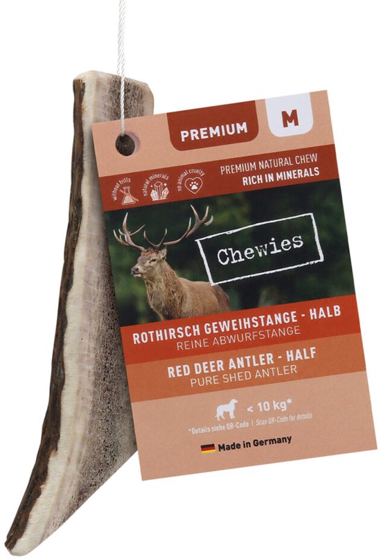 Chewies Edelherten Gewei Stang M Half - 4 x 80 gr - Voordeelverpakking