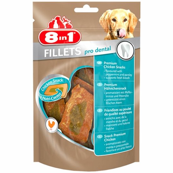 8in1 Fillets Pro Dental Kip - 8 x 80 gr - Voordeelverpakking