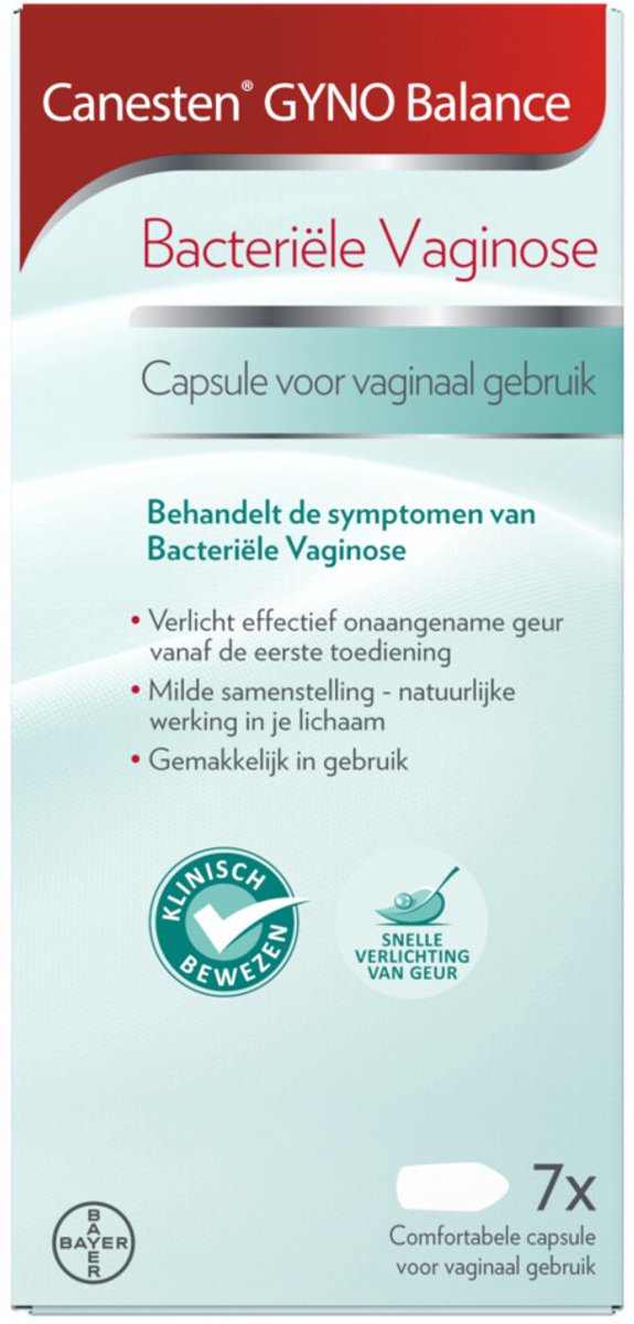 Canesten Gyno Balance 7 Capsules | Behandelt Bacteriële Vaginose, Herstelt Ph-balans en Vermindert Geur en Afscheiding | Ondersteunt Gezonde Bacteriën op Prijzenvolger.com