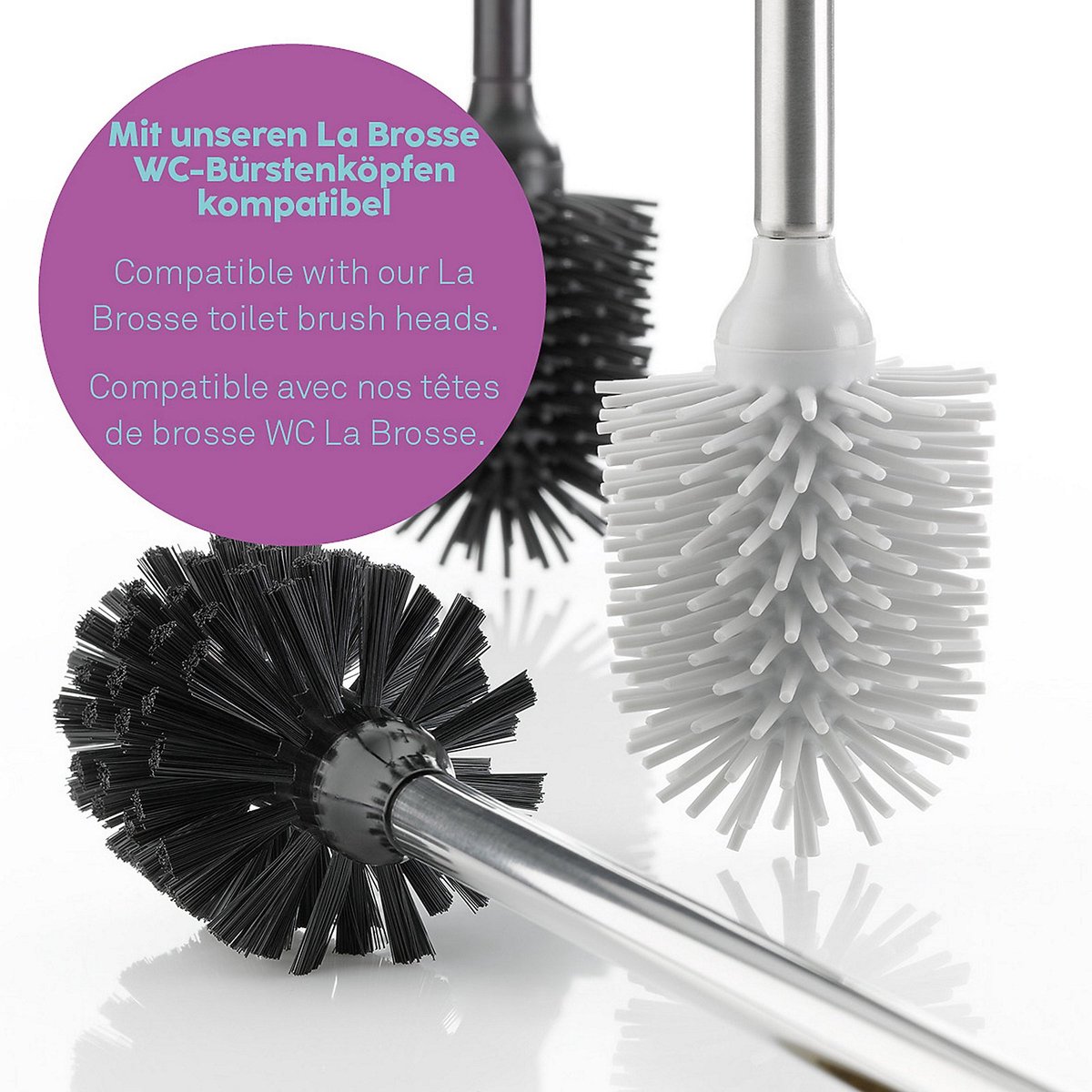 Kela Badkamer - Merida Toiletborstel met Houder - Polyresin - Zwart