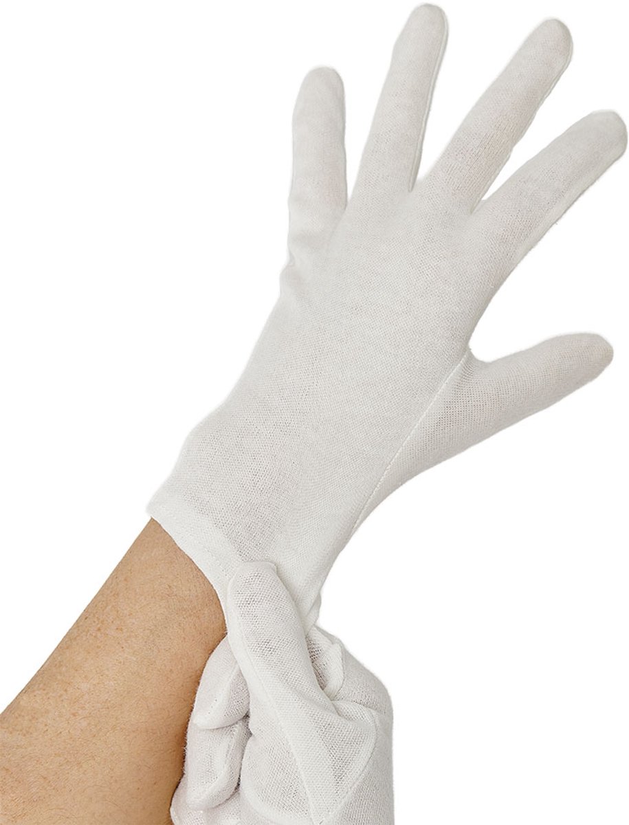 12 Paar "WORK-INN/-PS" Handschoenen, katoen wit L