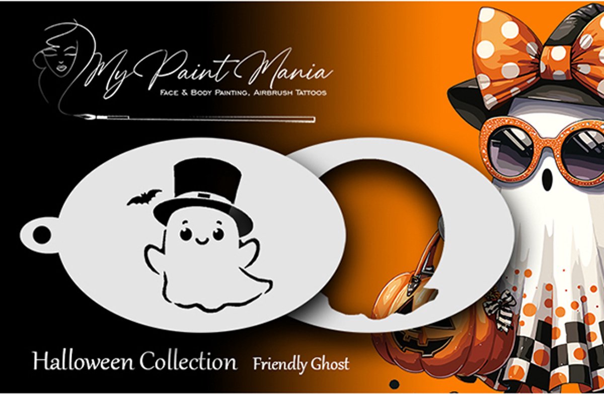 Facepainting Stencil Friendly Ghost