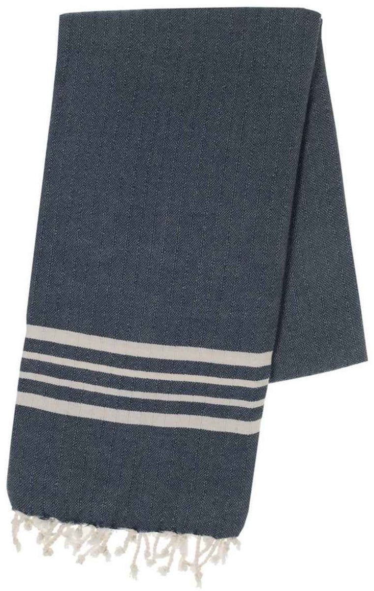 Hamamdoek XL Navy – Krem Sultan
