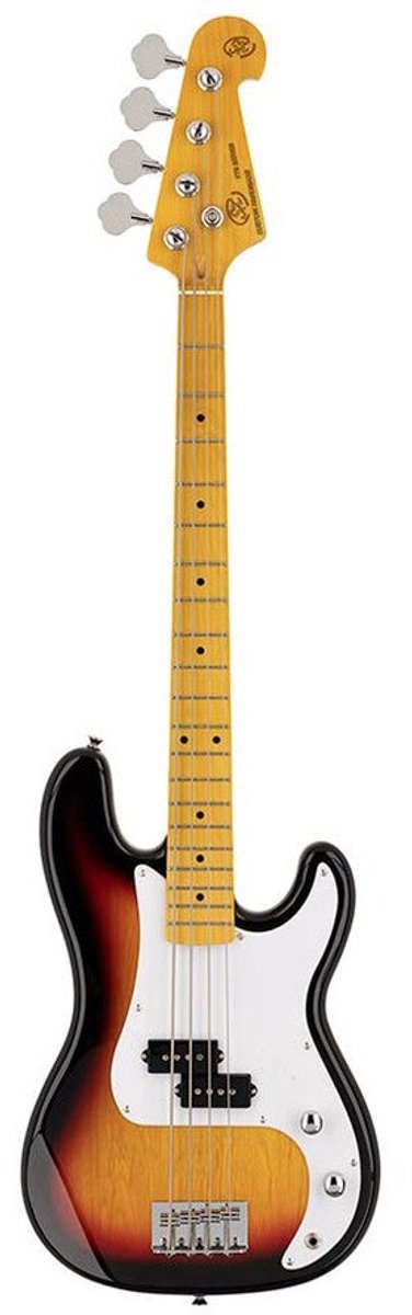 Elektrische basgitaar - SX SPB5734-3TS - Retro Series 57 - 3/4 schaal - P-Style - Esdoorn toets - Sunburst - Inclusief tas