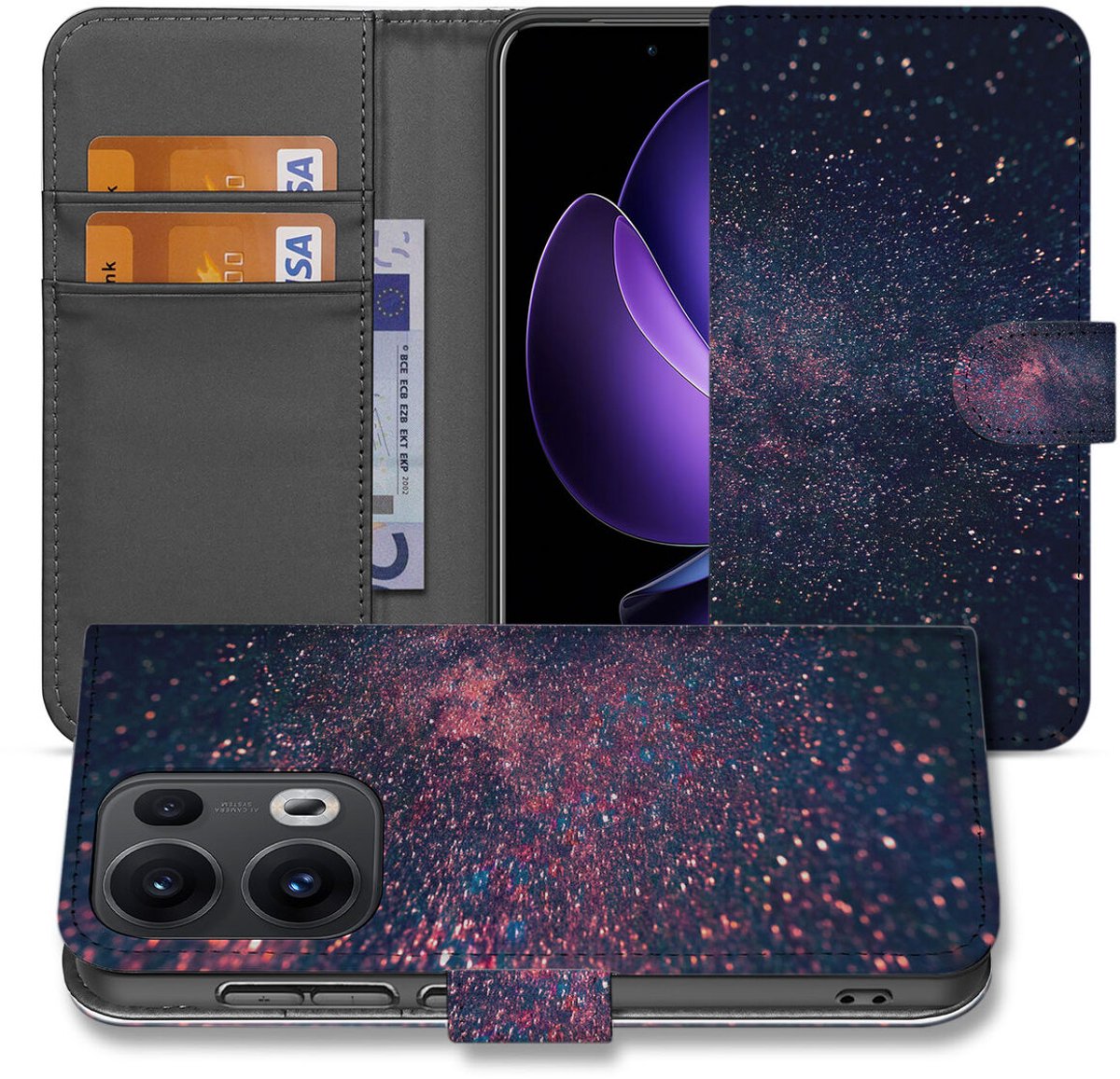 OPPO Reno 13 Pro Book Case Stars