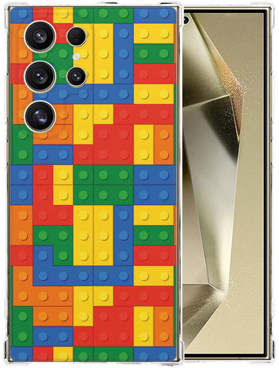 Samsung Galaxy S25 Ultra Hoesje - Blokken TPU Antishock